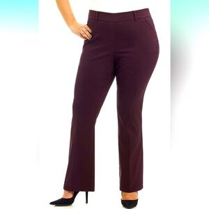 NWT Burgandy Rekucci Curvy Woman Ease into Comfort Barely Bootcut Plus Size Pant